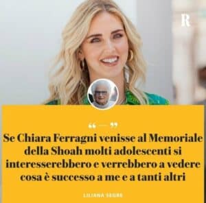 Liliana Segre invita Ferragni