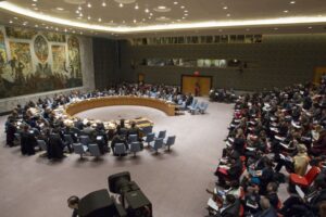 una seduta del consiglio di sicurezza dell'ONU